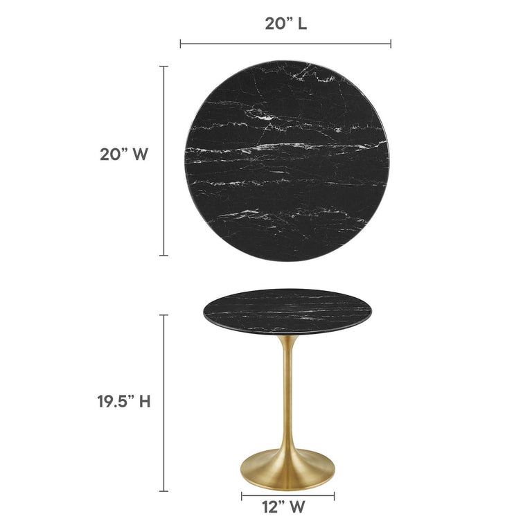 LIPPA ROUND FAUX MARBLE SIDE TABLE | LIVING ROOM