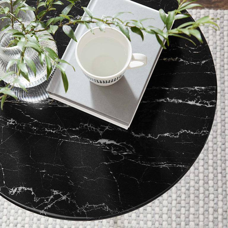LIPPA ROUND FAUX MARBLE SIDE TABLE | LIVING ROOM