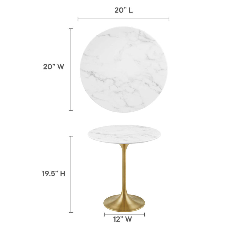 LIPPA ROUND FAUX MARBLE SIDE TABLE | LIVING ROOM