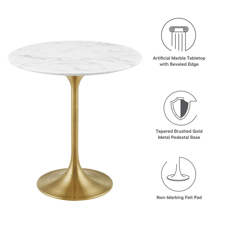 LIPPA ROUND FAUX MARBLE SIDE TABLE | LIVING ROOM