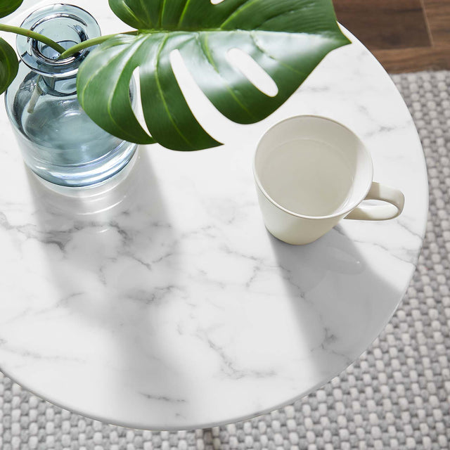 LIPPA ROUND FAUX MARBLE SIDE TABLE | LIVING ROOM