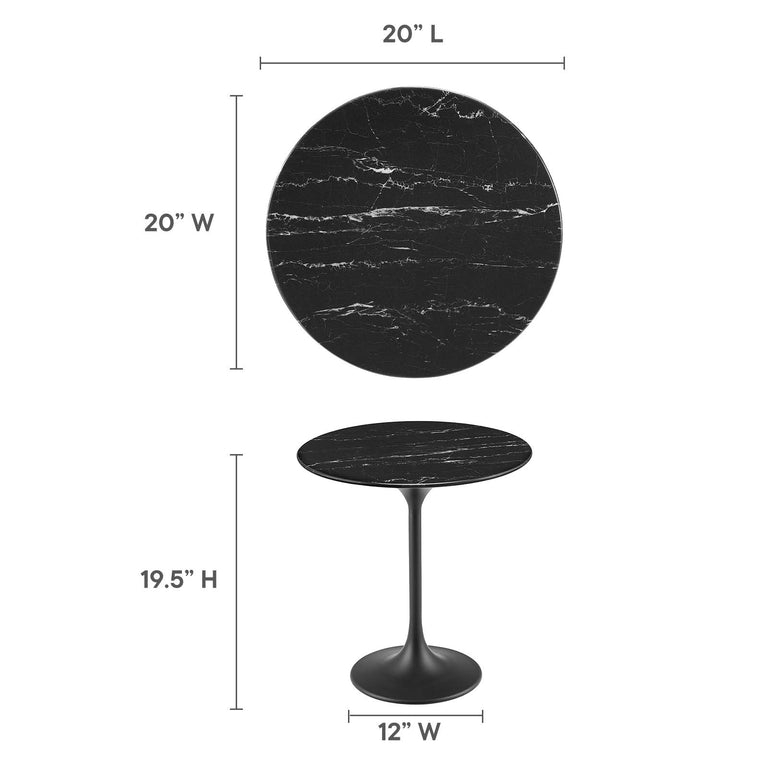 LIPPA ROUND FAUX MARBLE SIDE TABLE | LIVING ROOM