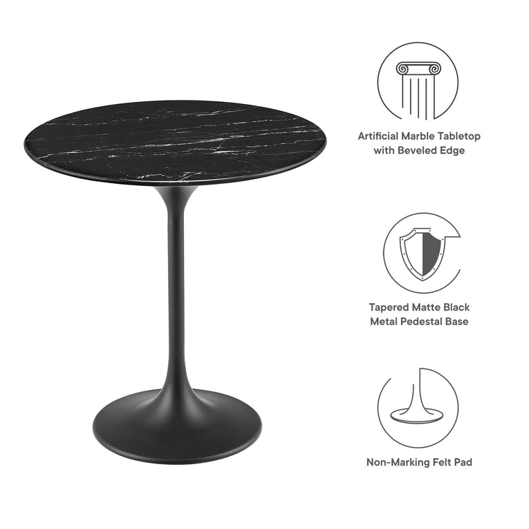 LIPPA ROUND FAUX MARBLE SIDE TABLE | LIVING ROOM