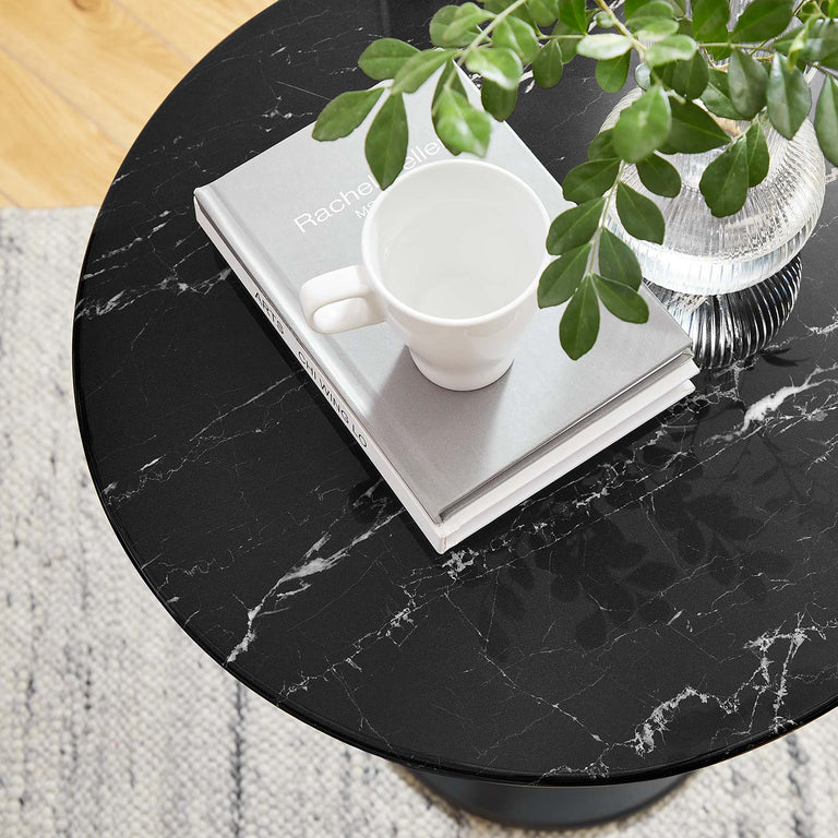 LIPPA ROUND FAUX MARBLE SIDE TABLE | LIVING ROOM