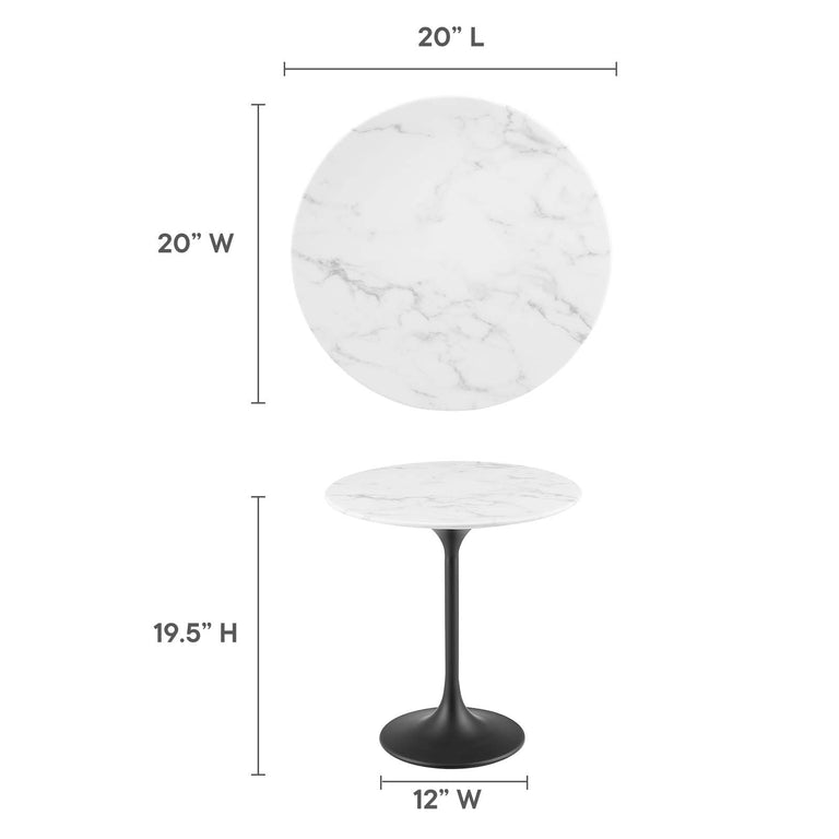 LIPPA ROUND FAUX MARBLE SIDE TABLE | LIVING ROOM