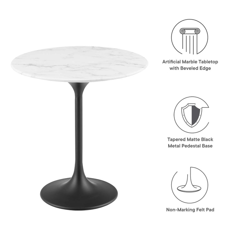 LIPPA ROUND FAUX MARBLE SIDE TABLE | LIVING ROOM
