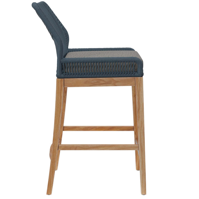 WELLSPRING OUTDOOR PATIO OUTDOOR PATIO TEAK WOOD BAR STOOL