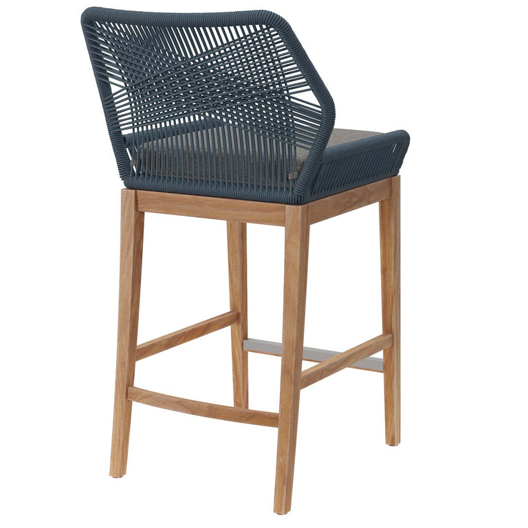 WELLSPRING OUTDOOR PATIO OUTDOOR PATIO TEAK WOOD BAR STOOL