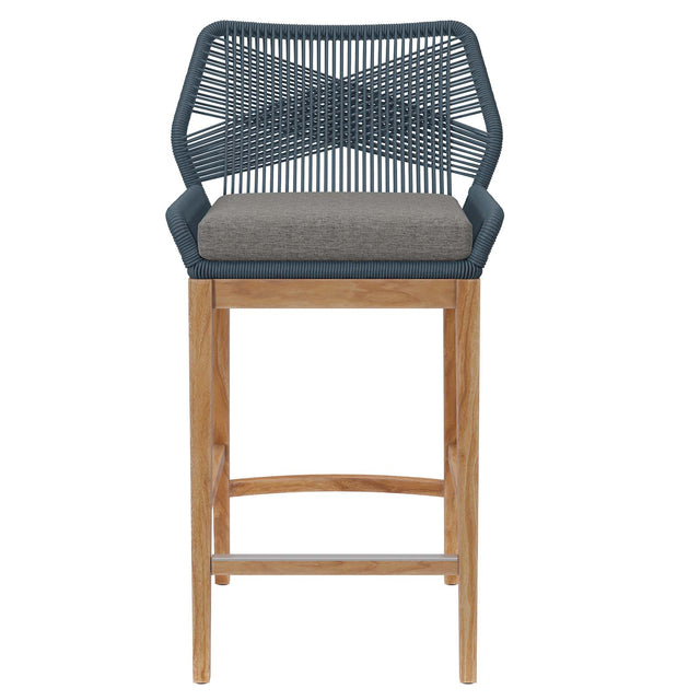 WELLSPRING OUTDOOR PATIO OUTDOOR PATIO TEAK WOOD BAR STOOL