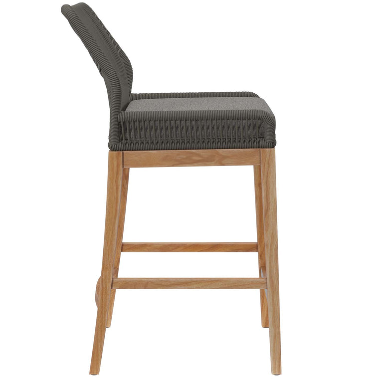 WELLSPRING OUTDOOR PATIO OUTDOOR PATIO TEAK WOOD BAR STOOL