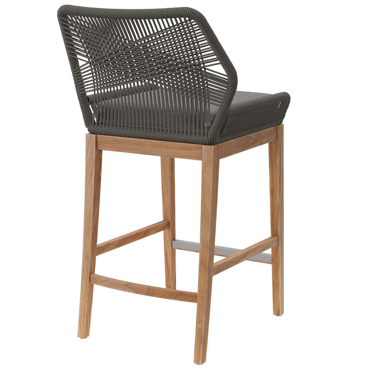 WELLSPRING OUTDOOR PATIO OUTDOOR PATIO TEAK WOOD BAR STOOL
