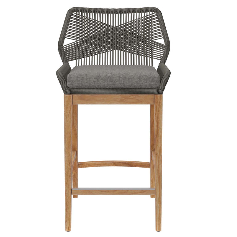 WELLSPRING OUTDOOR PATIO OUTDOOR PATIO TEAK WOOD BAR STOOL
