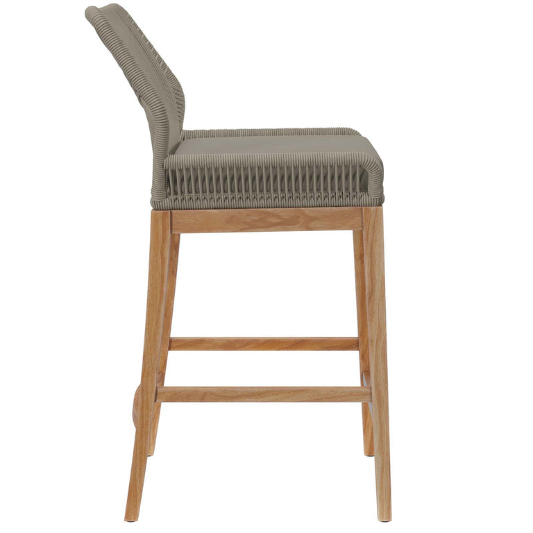 WELLSPRING OUTDOOR PATIO OUTDOOR PATIO TEAK WOOD BAR STOOL