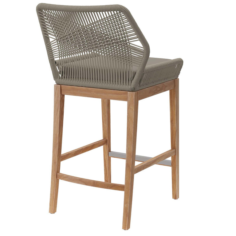 WELLSPRING OUTDOOR PATIO OUTDOOR PATIO TEAK WOOD BAR STOOL