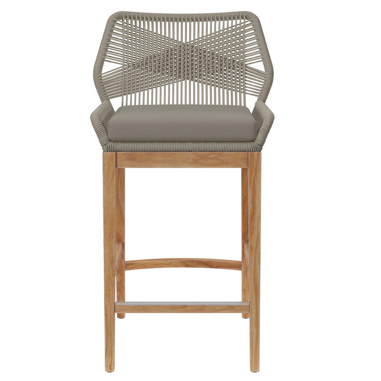 WELLSPRING OUTDOOR PATIO OUTDOOR PATIO TEAK WOOD BAR STOOL