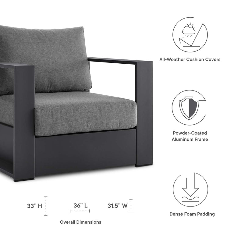 TAHOE OUTDOOR PATIO POWDER-COATED ALUMINUM 2-PIECE ARMCHAIR SET