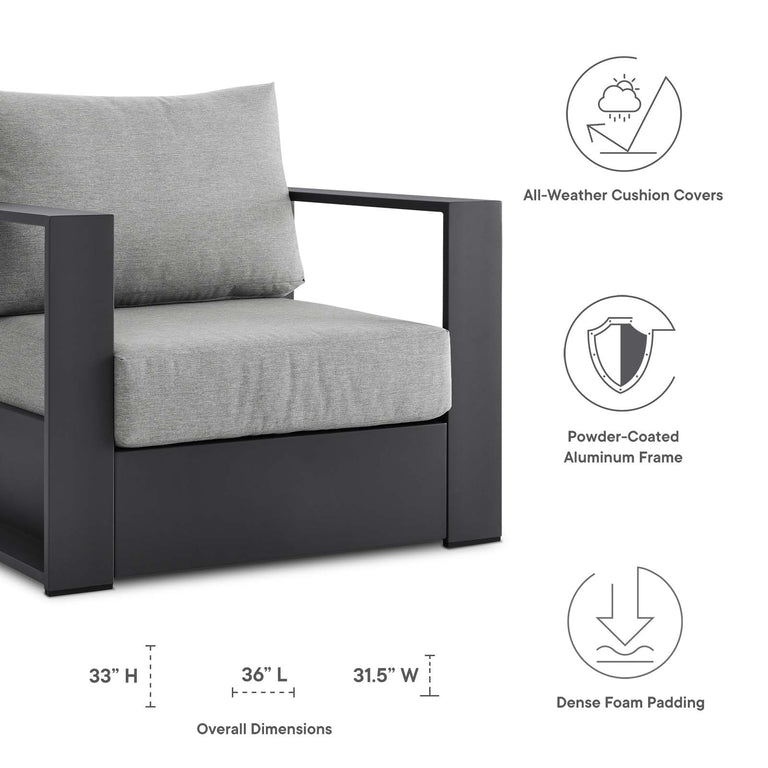 TAHOE OUTDOOR PATIO POWDER-COATED ALUMINUM 2-PIECE ARMCHAIR SET