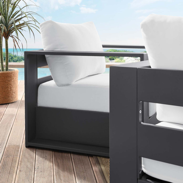 TAHOE OUTDOOR PATIO POWDER-COATED ALUMINUM 2-PIECE ARMCHAIR SET