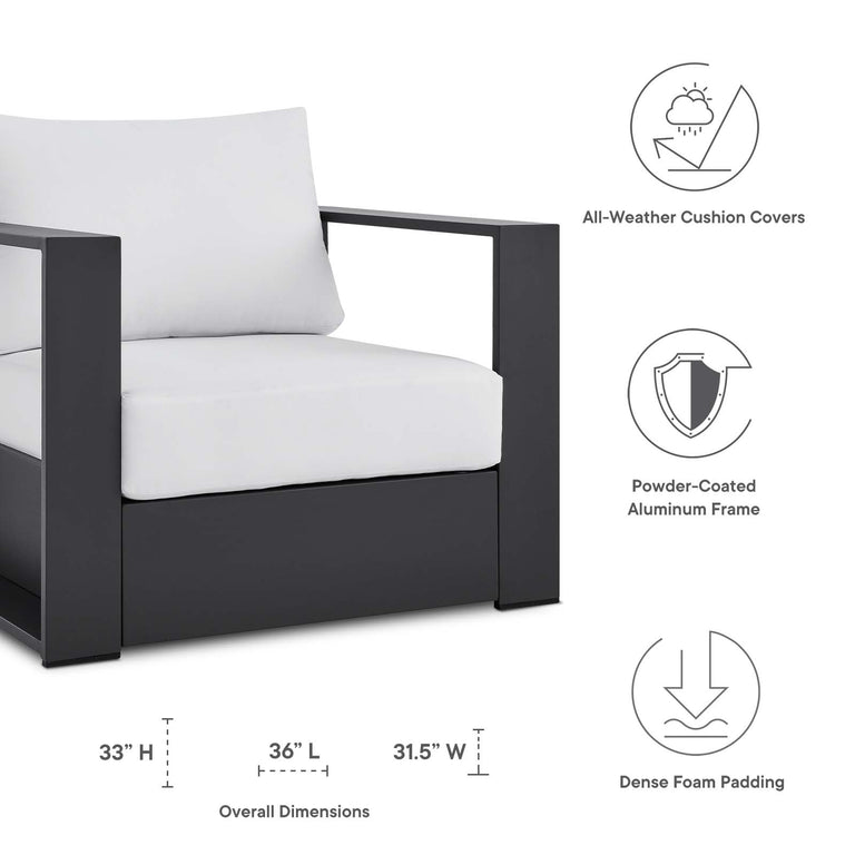 TAHOE OUTDOOR PATIO POWDER-COATED ALUMINUM 2-PIECE ARMCHAIR SET