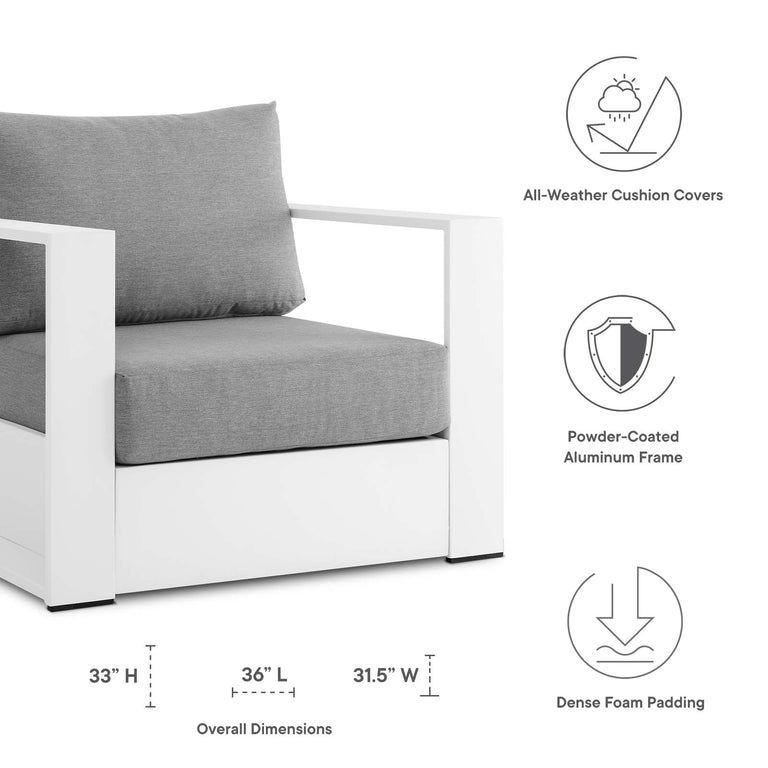 TAHOE OUTDOOR PATIO POWDER-COATED ALUMINUM 2-PIECE ARMCHAIR SET