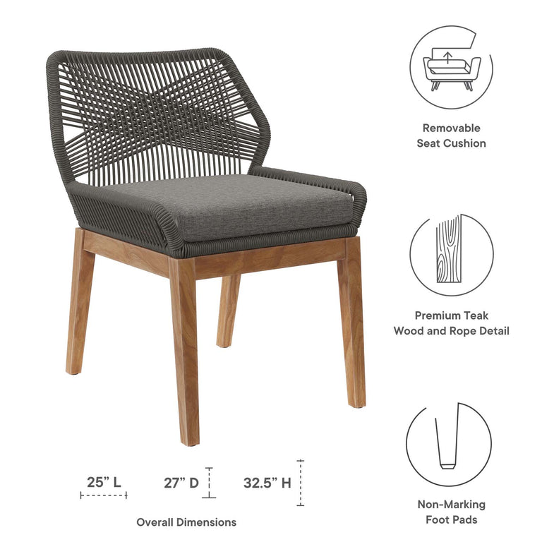 WELLSPRING 5-PIECE OUTDOOR PATIO TEAK WOOD DINING SET