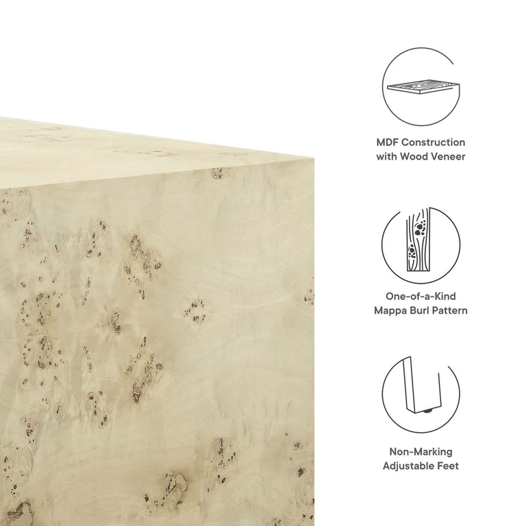 COSMOS SQUARE BURL WOOD COFFEE TABLE | LIVING ROOM