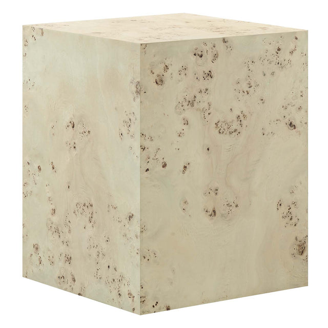 COSMOS SQUARE BURL WOOD SIDE TABLE | LIVING ROOM