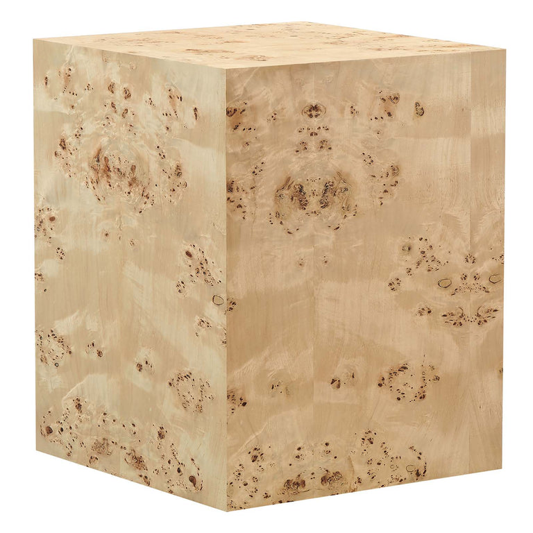 COSMOS SQUARE BURL WOOD SIDE TABLE | LIVING ROOM