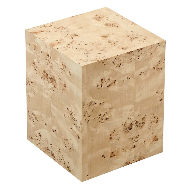 COSMOS SQUARE BURL WOOD SIDE TABLE | LIVING ROOM