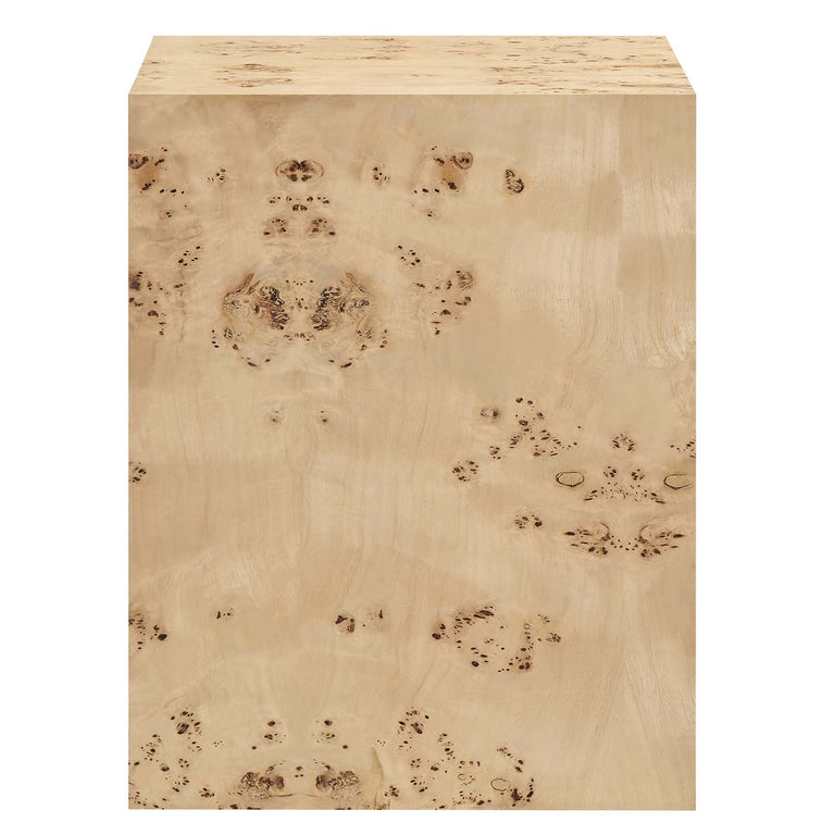 COSMOS SQUARE BURL WOOD SIDE TABLE | LIVING ROOM
