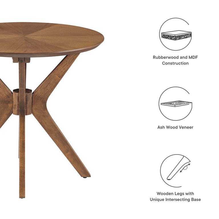 CROSSROADS 24” ROUND WOOD SIDE TABLE | LIVING ROOM