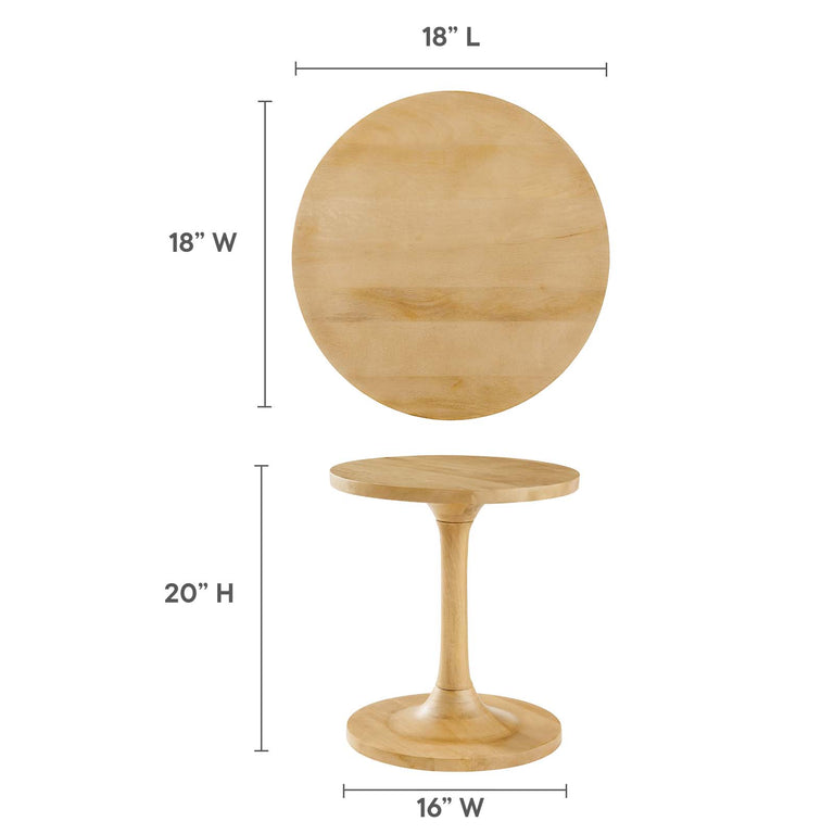 LINA ROUND WOOD SIDE TABLE | LIVING ROOM