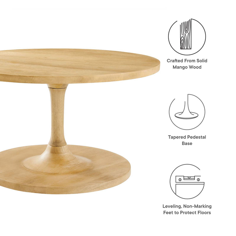 LINA ROUND WOOD COFFEE TABLE | LIVING ROOM