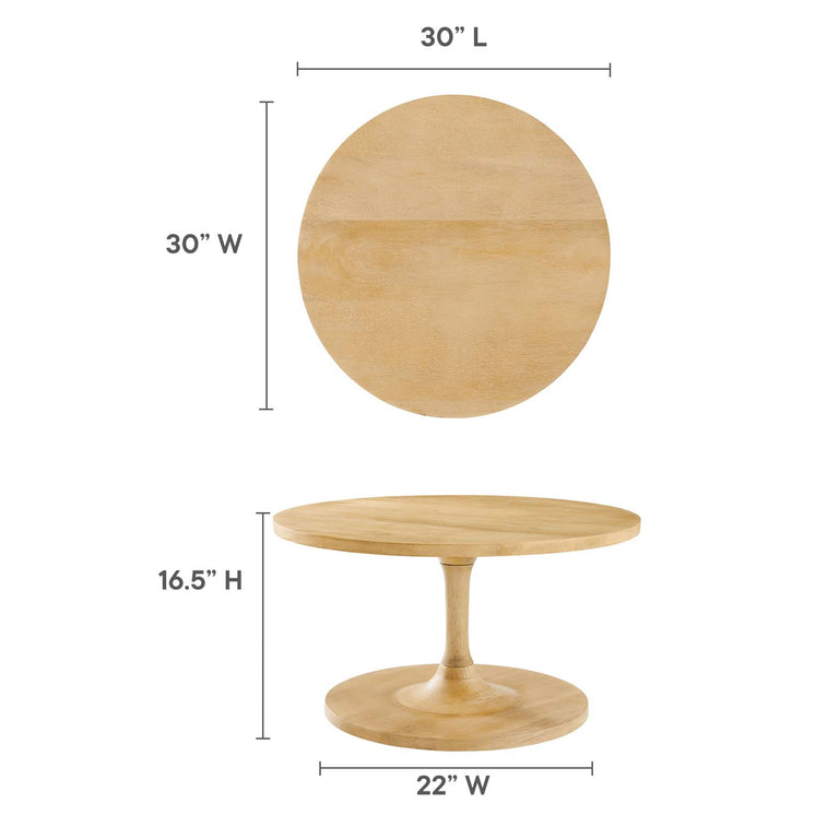 LINA ROUND WOOD COFFEE TABLE | LIVING ROOM