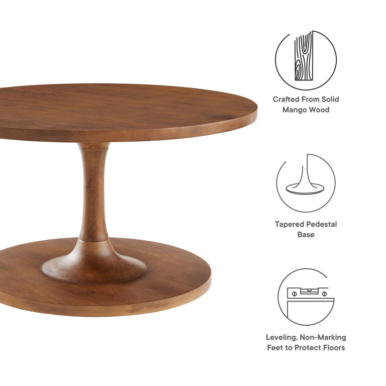 LINA ROUND WOOD COFFEE TABLE | LIVING ROOM