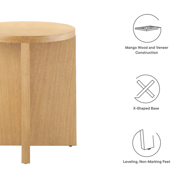 SILAS ROUND WOOD SIDE TABLE | LIVING ROOM