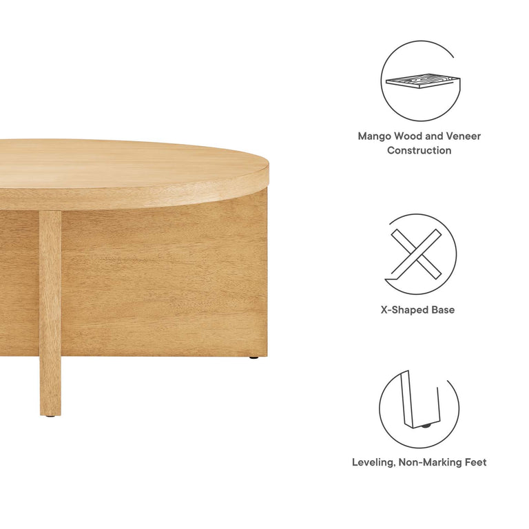 SILAS ROUND WOOD COFFEE TABLE | LIVING ROOM
