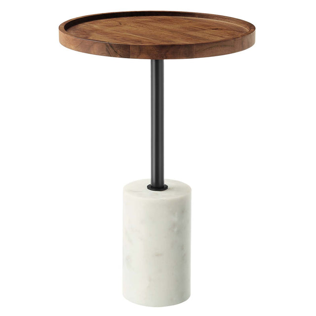 AMINA ROUND ACACIA WOOD SIDE TABLE | LIVING ROOM