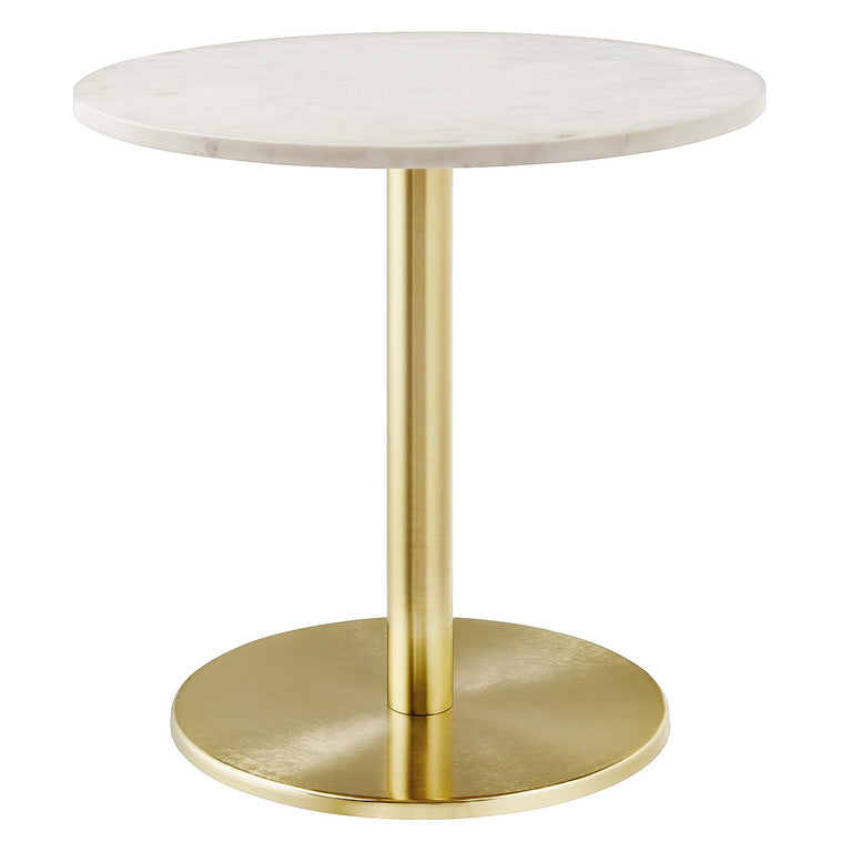 VIVA ROUND WHITE MARBLE SIDE TABLE | LIVING ROOM