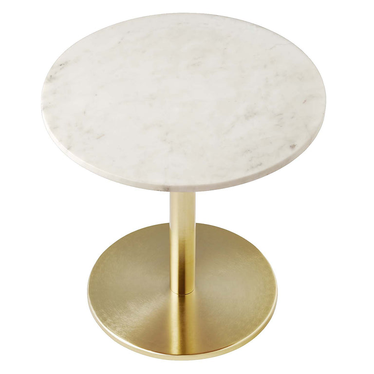 VIVA ROUND WHITE MARBLE SIDE TABLE | LIVING ROOM