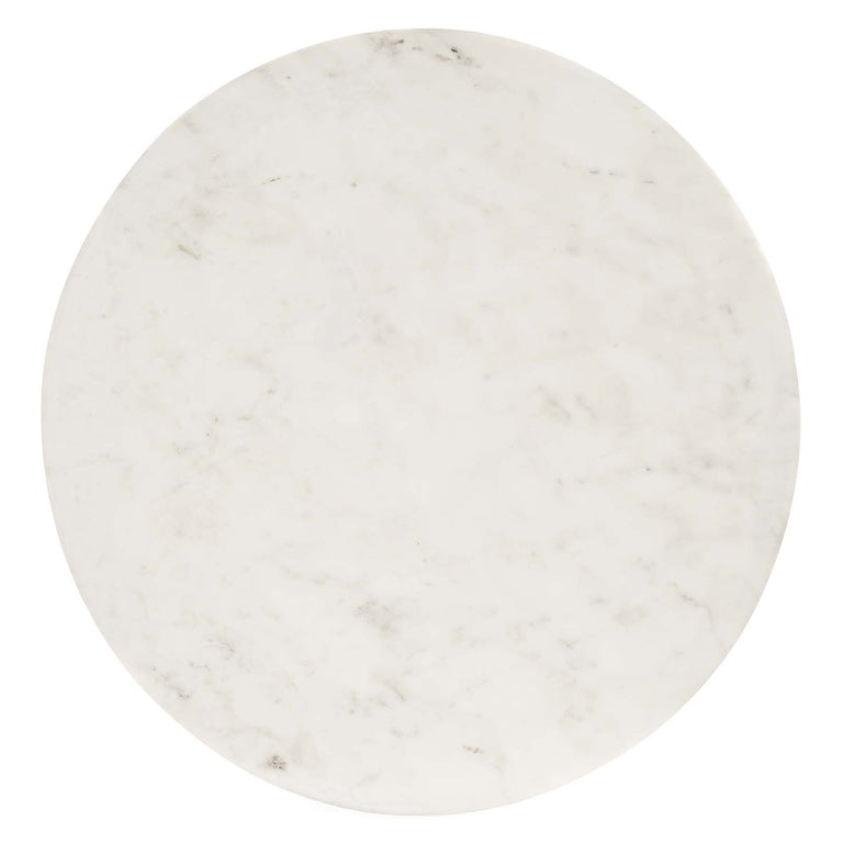 VIVA ROUND WHITE MARBLE SIDE TABLE | LIVING ROOM