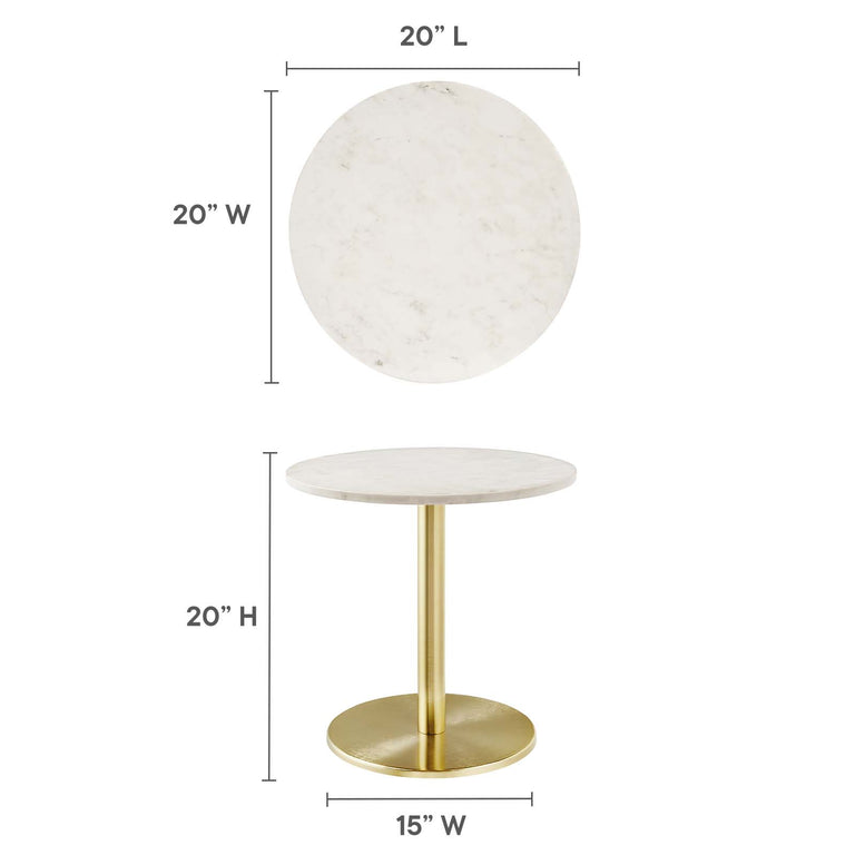 VIVA ROUND WHITE MARBLE SIDE TABLE | LIVING ROOM