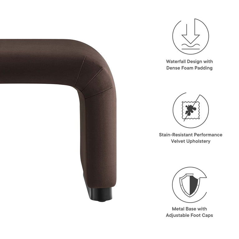 KODA PERFORMANCE VELVET WATERFALL STOOL | LIVING ROOM