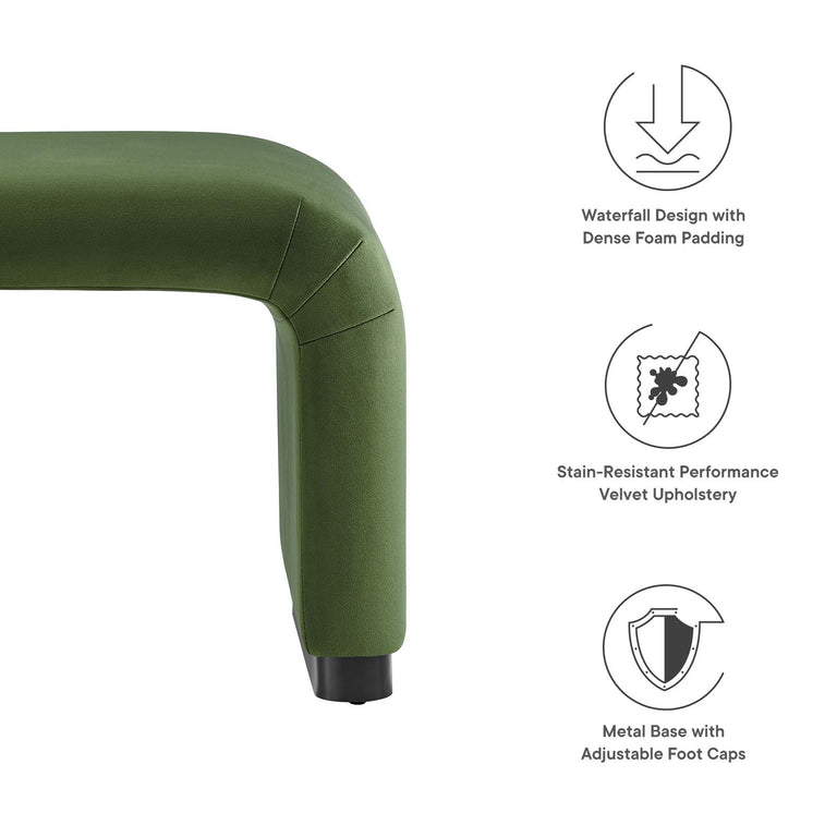 KODA PERFORMANCE VELVET WATERFALL STOOL | LIVING ROOM