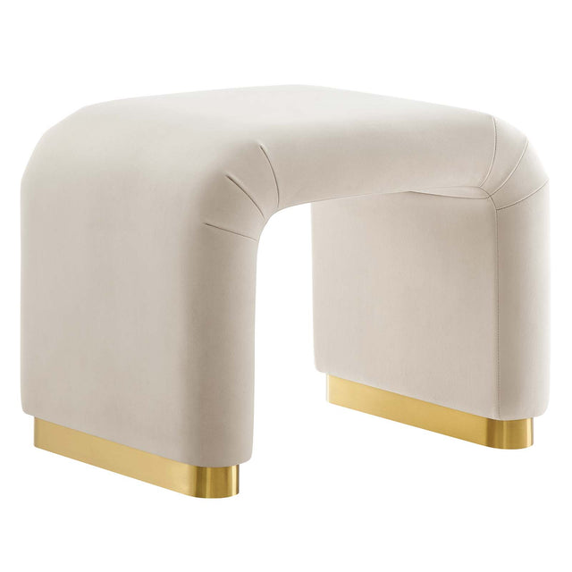 KODA PERFORMANCE VELVET WATERFALL STOOL | LIVING ROOM
