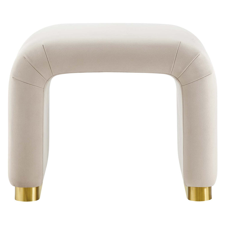 KODA PERFORMANCE VELVET WATERFALL STOOL | LIVING ROOM