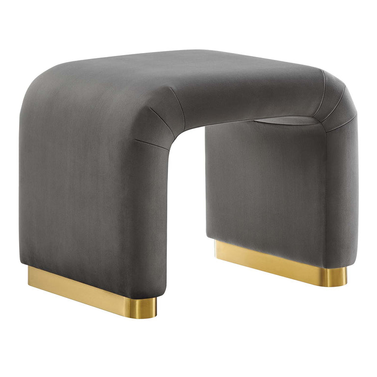 KODA PERFORMANCE VELVET WATERFALL STOOL | LIVING ROOM