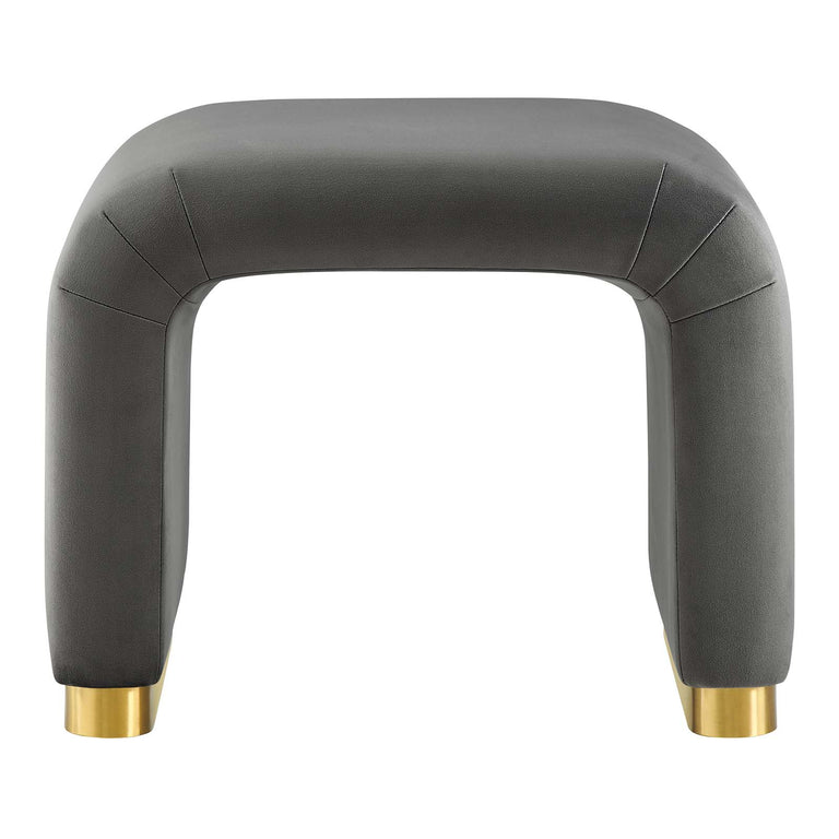 KODA PERFORMANCE VELVET WATERFALL STOOL | LIVING ROOM