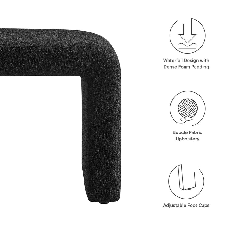 SIMBA BOUCLE FABRIC WATERFALL STOOL | LIVING ROOM
