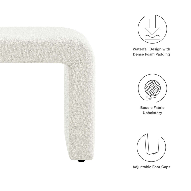 SIMBA BOUCLE FABRIC WATERFALL STOOL | LIVING ROOM
